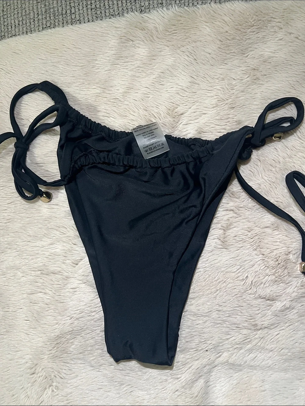 Blackbough Black Tie-Side Triangle Bikini Set